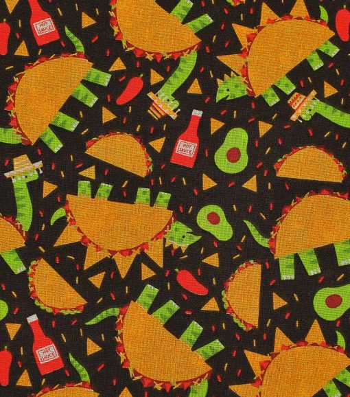 Novelty Cotton Fabric Taco Dinos - Image 2