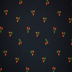 Cherries on Black Quilt Cotton Fabric by Quilter s Showcase