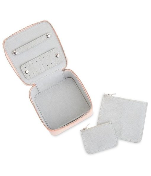 Leather Zippered Travel Jewelry Organizer Case - Image 4