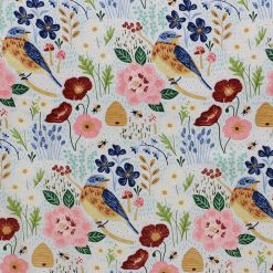 Packed Floral   Bird Quilt Cotton Fabric by Keepsake Calico