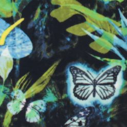 Tropical Floral on Black Anti Pill Plush Fleece Fabric