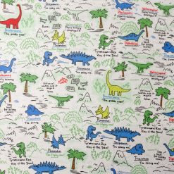 Green Dinosaur Map Super Snuggle Flannel Fabric