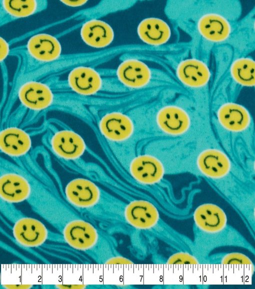 POP! Smile Face Lightweight Fleece Fabric - Image 3