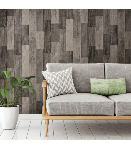 RoomMates Wallpaper Weathered Wood Plank - Image 2