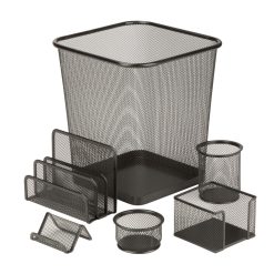 Honey Can Do 11 x 12 Black Mesh Desk Organizers 6ct