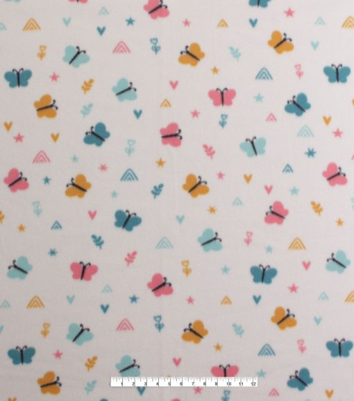 Pastel Butterflies   Geometrics Blizzard Fleece Fabric - Image 2