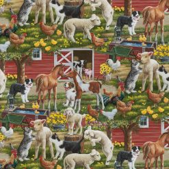 David Textiles A Happy Neighborhood Novelty Cotton Fabric
