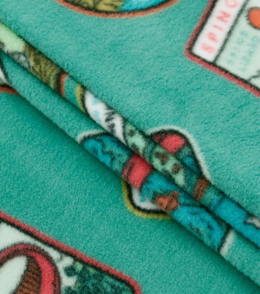 Dinosaur Patches Anti Pill Fleece Fabric - Image 2