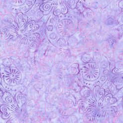 Hi Fashion Lilac And Pink Swirls On Light Purple Batik Cotton Fabric