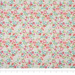 Singer Floral on White Quilt Cotton Fabric