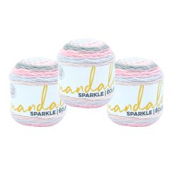 Lion Brand Mandala Sparkle Light Weigh Acrylic Yarn 3 Bundle