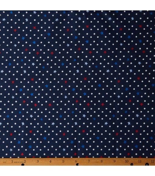 Stars And Dots Patriotic Cotton Fabric - Image 2