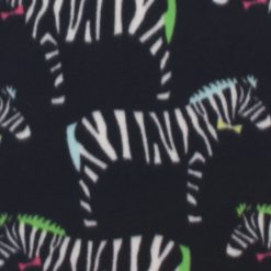 Zebras on Black Blizzard Fleece Fabric