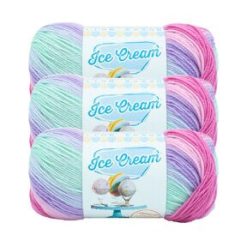 Lion Brand Ice Cream 394yds Light Weight Acrylic Yarn 3 Bundle