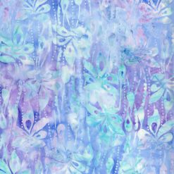 Hi Fashion Dark Blue Vines On Light Blue Rain Batik Cotton Fabric