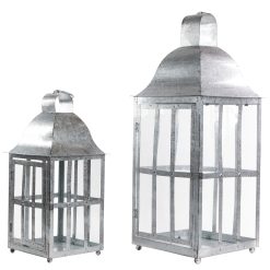 Northlight 2ct Galvanized Metal Candle Lanterns