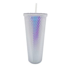 24oz Textured Iridescent Tumbler With Straw by Happy