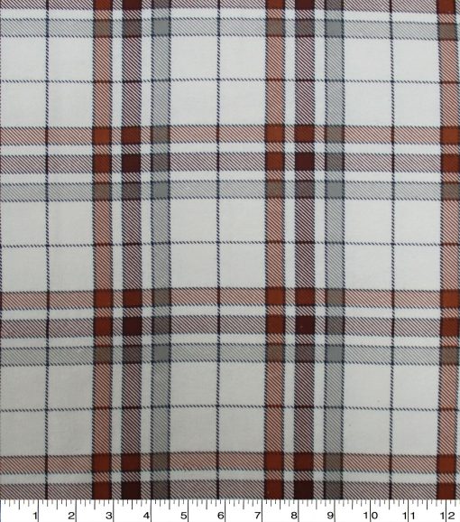White Plaid Super Snuggle Flannel Fabric - Image 2