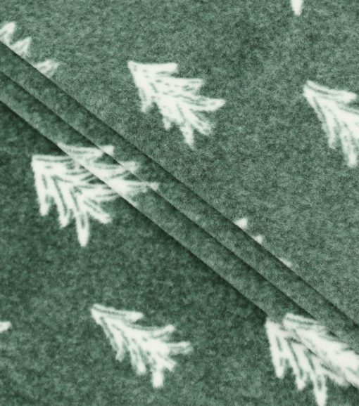 Green Tree Luxe Fleece Fabric - Image 2
