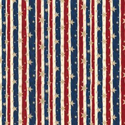 Fabric Traditions Multi Stripes And Stars Patriotic Cotton Fabric