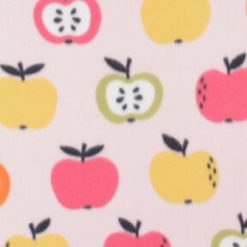 Multicolor Apples On Pink Blizzard Fleece Fabric