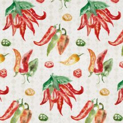 Sweet   Spicy on White Novelty Cotton Fabric