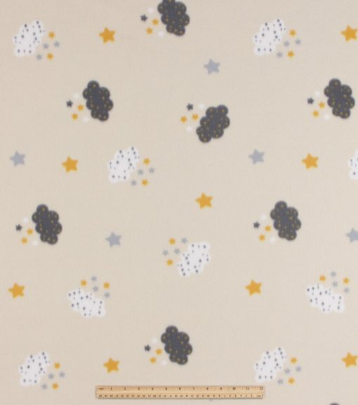 Clouds   Stars Blizzard Prints Fleece Fabric - Image 2