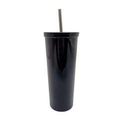 22oz Black Sublimation Tumbler With Straw by Happy