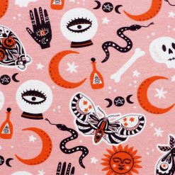 Super Snuggle Spooky Pink Icons Flannel Fabric