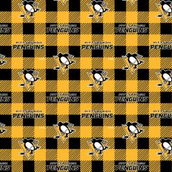 Pittsburgh Penguins Fleece Fabric Buffalo Check