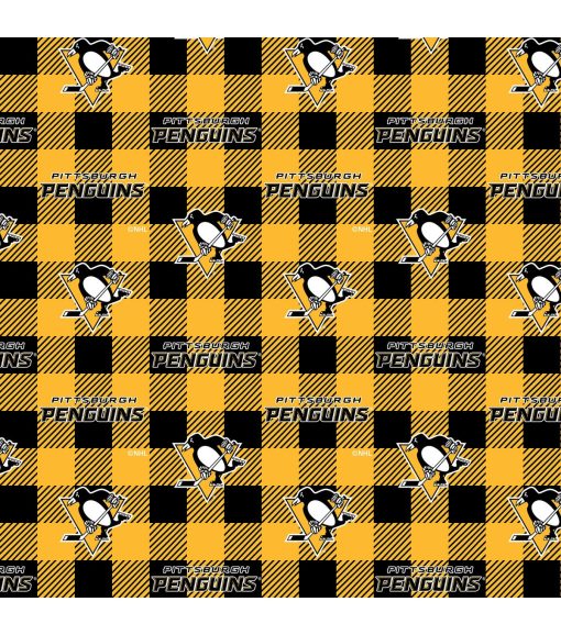 Pittsburgh Penguins Fleece Fabric Buffalo Check