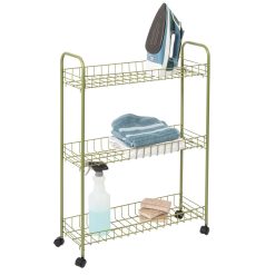 Honey Can Do 23 x 31 Olive 3 Tier Rolling Utility Cart
