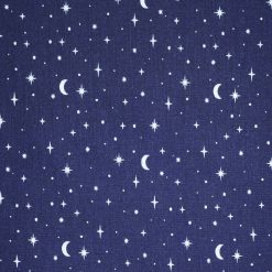 Stars   Moons on Navy Cotton Fabric by Quilter s Showcase