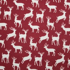 White Reindeers on Red Super Snuggle Christmas Flannel Fabric