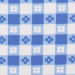 Blue Floral Gingham Blizzard Fleece Fabric