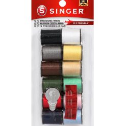 SINGER Polyester Hand Sewing Thread Assorted Colors 12ct