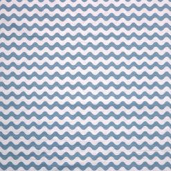 White   Blue Wavy Stripes Super Snuggle Flannel Fabric
