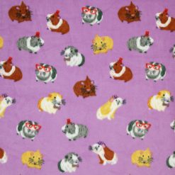 Purple Gerbil Toss Anti Pill Plush Fleece Fabric