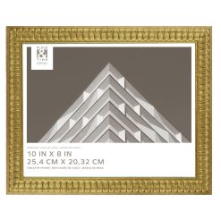 10 x 8 Gold Thick Ribbed Tabletop Picture Frame by Place   Time