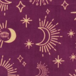 Celestial Sun   Moon on Purple Anti Pill Fleece Fabric