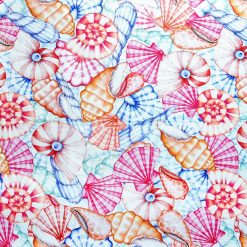 Pink Packed Seashells Novelty Cotton Fabric