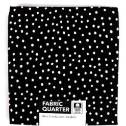 18 x 20 Dots on Black Cotton Fabric Quarter 1pc by Keepsake Calico