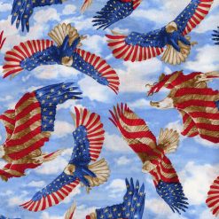 Hi Fashion Eagles Pattern Trap Flag Patriotic Cotton Fabric
