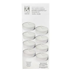 10pk White Unscented Tealights by Place   Time