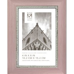 4 x 6 Pink With Beaded Accent Tabletop Picture Frame by Place   Time