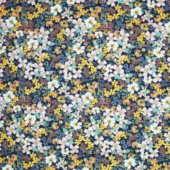 70s Floral on Blue Quilt Cotton Fabric by Keepsake Calico