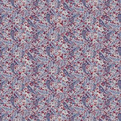 Springs Creative Blue   Red Paisley Cotton Fabric by Keepsake Calico