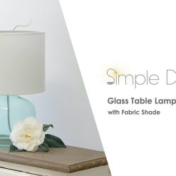 All The Rages Glass Table Lamp with Fabric Shade