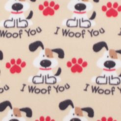 Brown I Woof You Blizzard Fleece Fabric