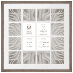 19 x 19 Natural 16 Photo Collage Frame by Place   Time